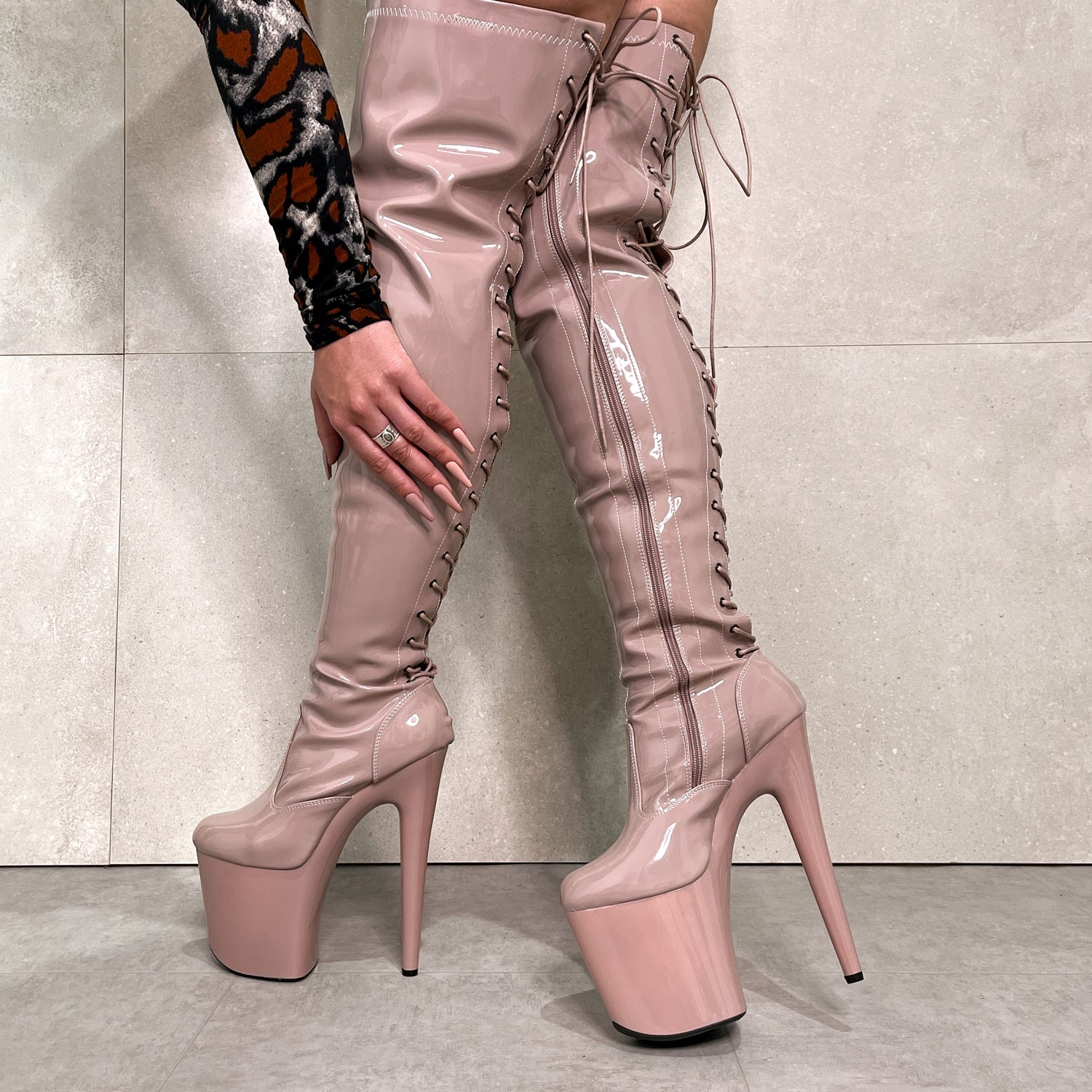 LipKit Thicc Thigh High - Boujee - 8 INCH, stripper shoe, stripper heel, pole heel, not a pleaser, platform, dancer, pole dance, floor work