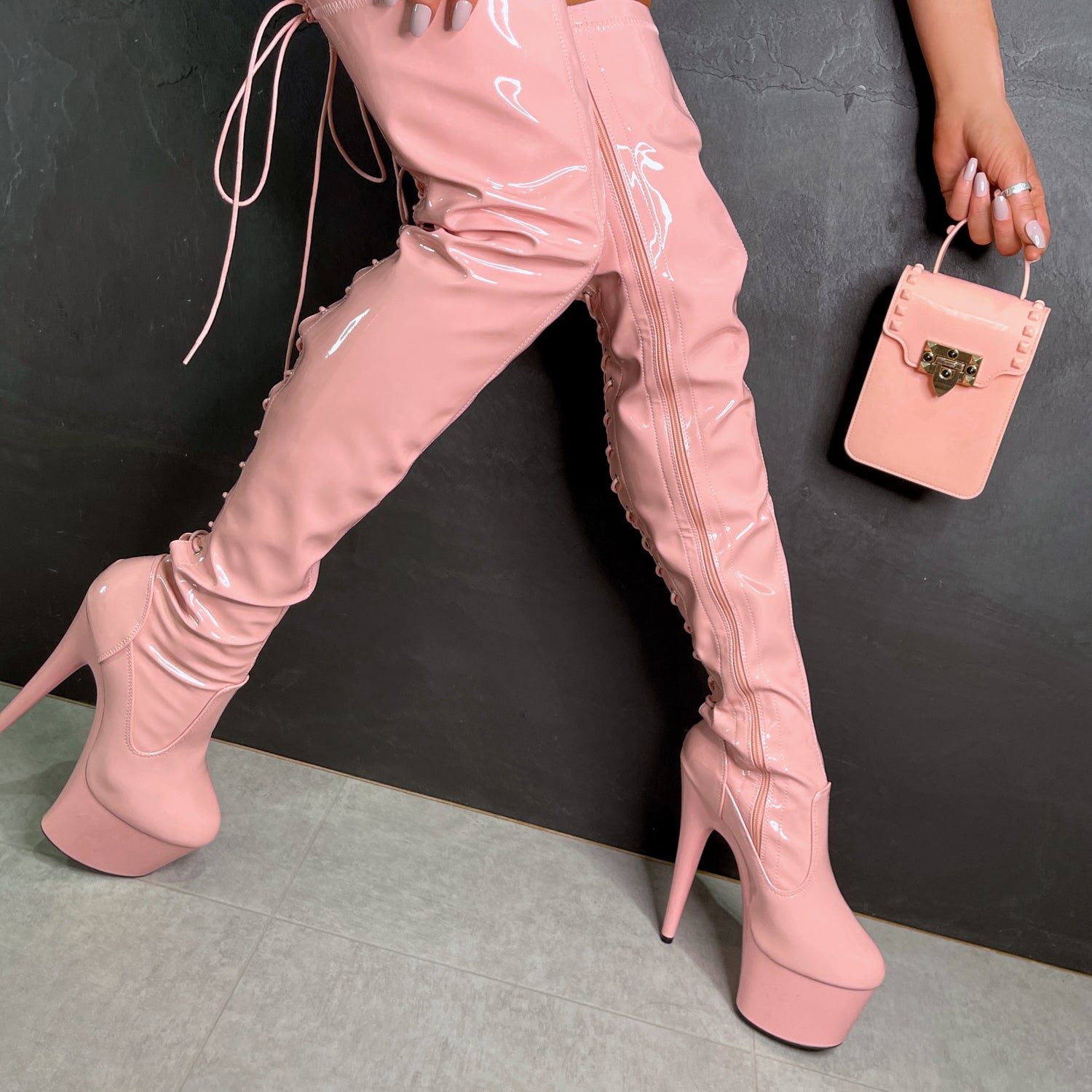 LipKit Thigh High - Candy Shop - 7 INCH, stripper shoe, stripper heel, pole heel, not a pleaser, platform, dancer, pole dance, floor work
