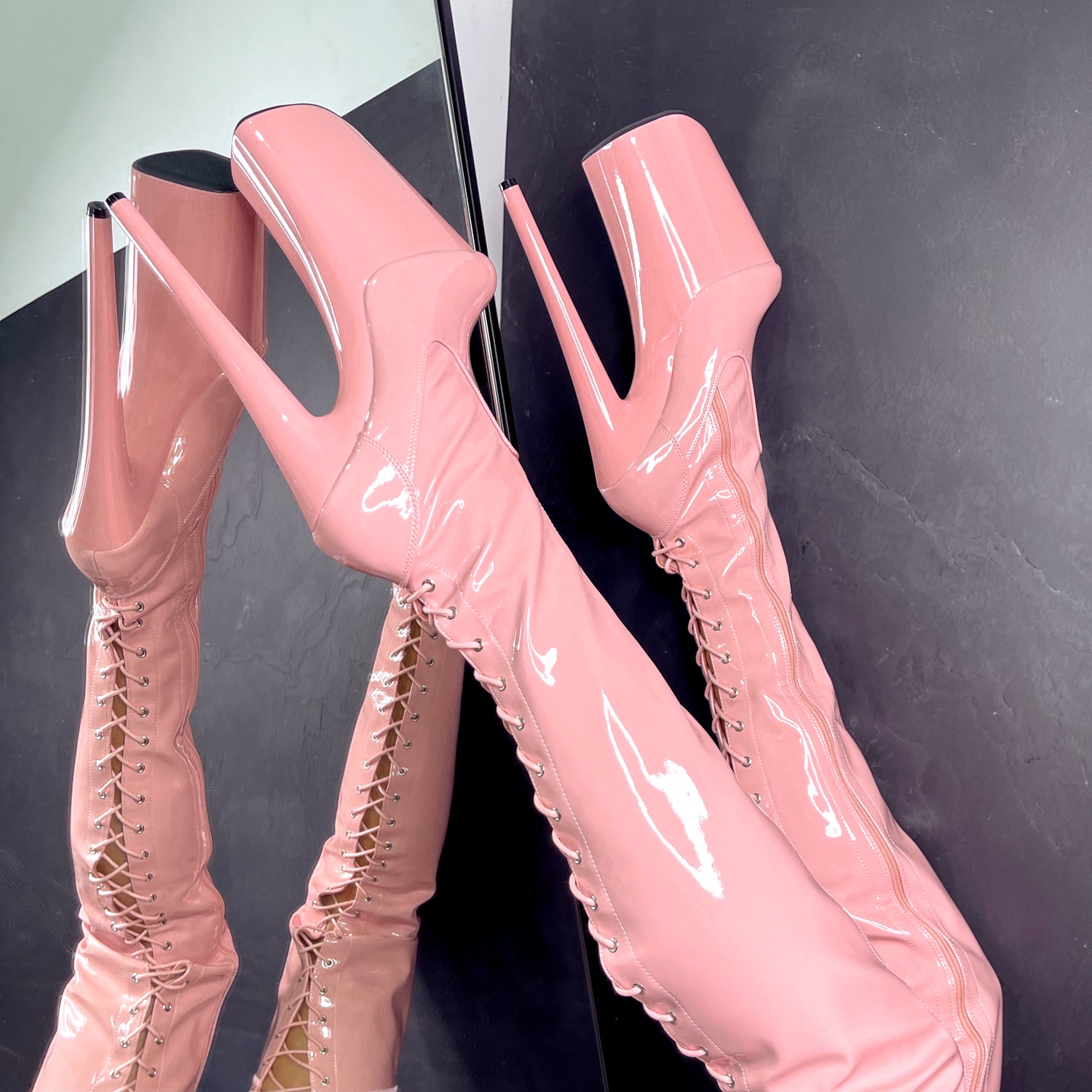 LipKit Thigh High - Candy Shop - 9 INCH, stripper shoe, stripper heel, pole heel, not a pleaser, platform, dancer, pole dance, floor work