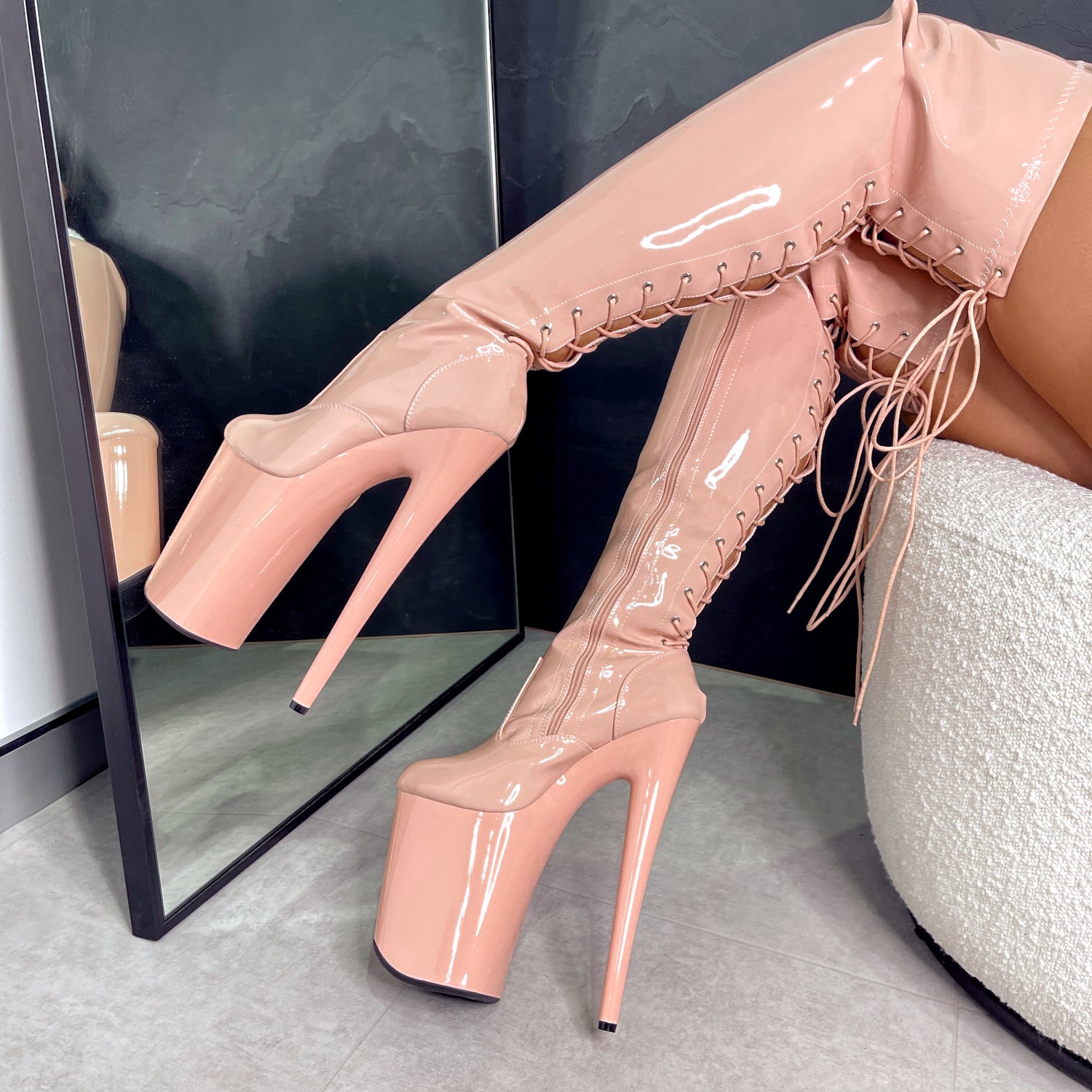 LipKit Thicc Thigh High - Dream On - 9 INCH, stripper shoe, stripper heel, pole heel, not a pleaser, platform, dancer, pole dance, floor work