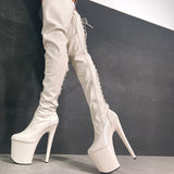 LipKit Thigh High - No Angel - 8 INCH, stripper shoe, stripper heel, pole heel, not a pleaser, platform, dancer, pole dance, floor work