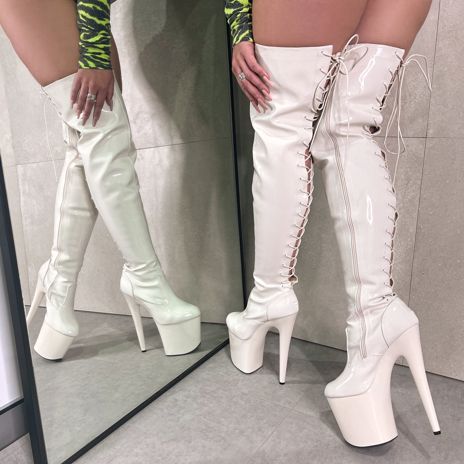 LipKit Thicc Thigh High - No Angel - 8 INCH, stripper shoe, stripper heel, pole heel, not a pleaser, platform, dancer, pole dance, floor work