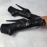 Empire Kicks Sneaker Black Marble - 8 INCH, stripper shoe, stripper heel, pole heel, not a pleaser, platform, dancer, pole dance, floor work