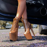 The Glitterati Ankle Boot - Oh Honey - 8 INCH, stripper shoe, stripper heel, pole heel, not a pleaser, platform, dancer, pole dance, floor work
