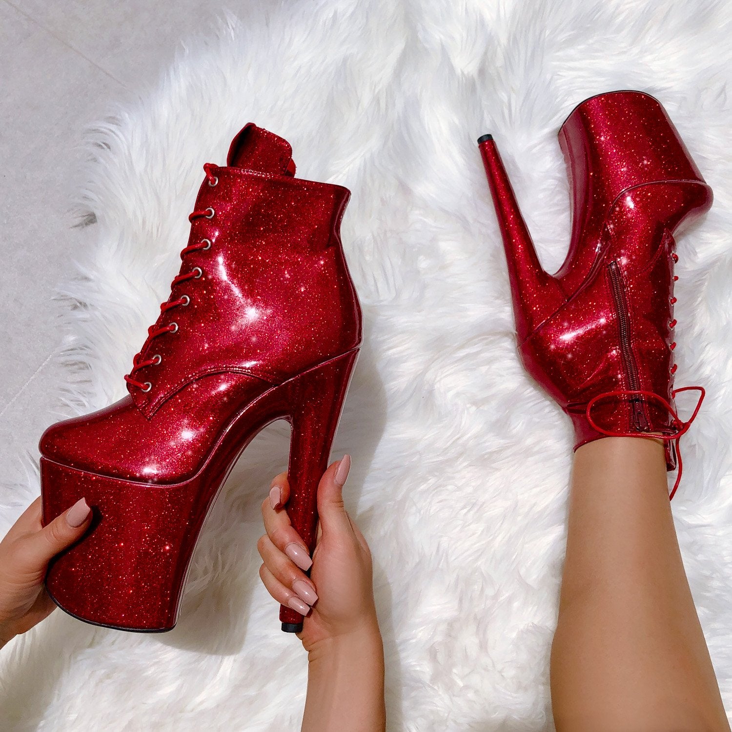 The Glitterati Ankle Boot - Kansass - 8 INCH, stripper shoe, stripper heel, pole heel, not a pleaser, platform, dancer, pole dance, floor work