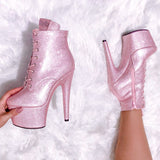 The Glitterati Ankle Boot - Sugarbaby - 7 INCH, stripper shoe, stripper heel, pole heel, not a pleaser, platform, dancer, pole dance, floor work