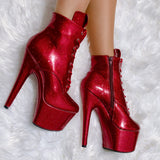The Glitterati Ankle Boot - Kansass - 7 INCH, stripper shoe, stripper heel, pole heel, not a pleaser, platform, dancer, pole dance, floor work