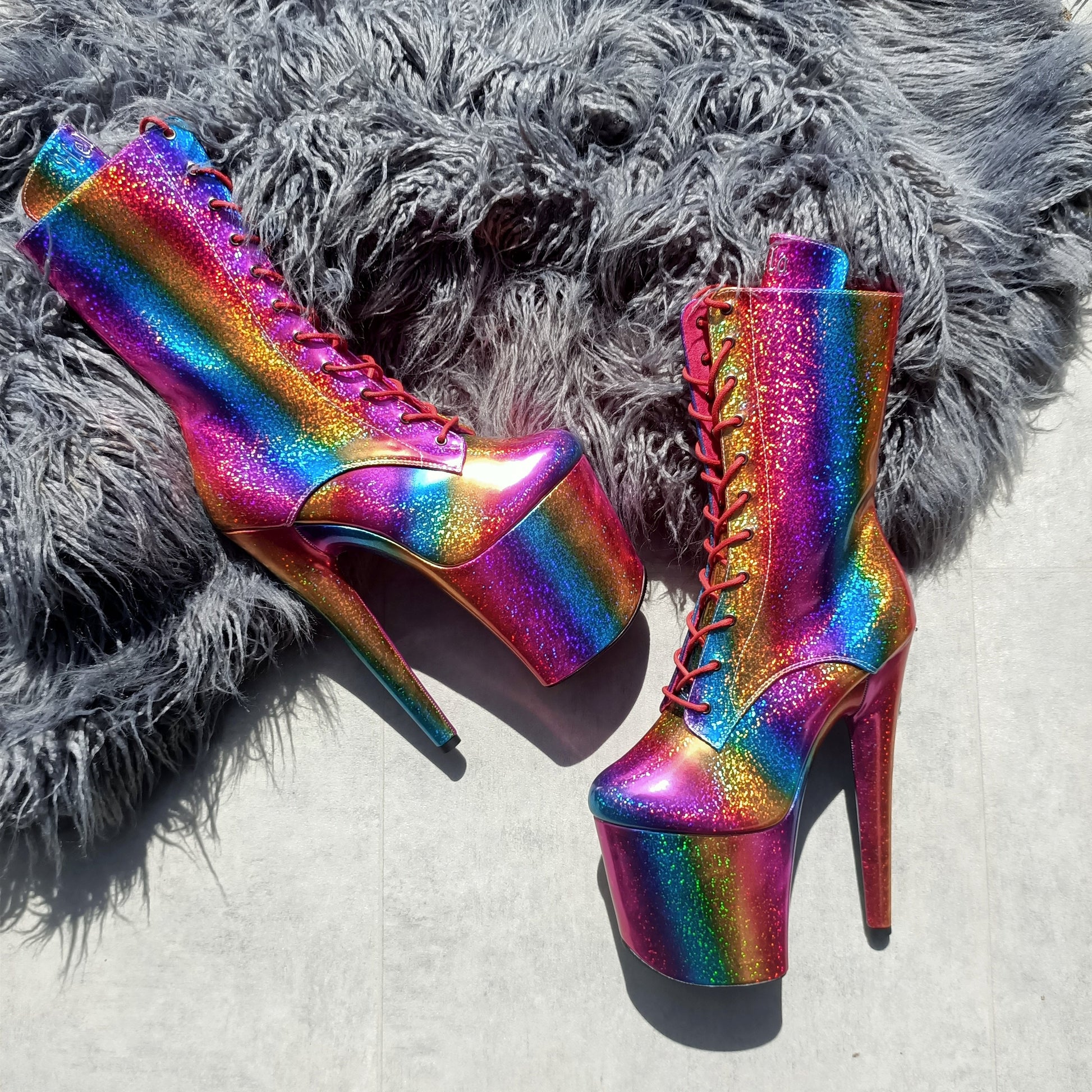 Pride Boot Limited Edition - 8 INCH, stripper shoe, stripper heel, pole heel, not a pleaser, platform, dancer, pole dance, floor work