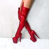 Glitterati Thigh High - Kansass - 8 INCH, stripper shoe, stripper heel, pole heel, not a pleaser, platform, dancer, pole dance, floor work