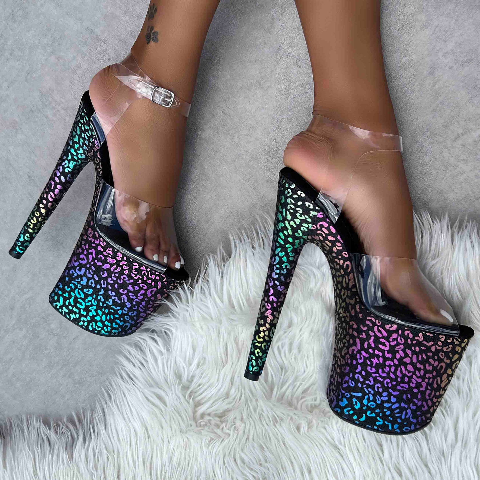 Moonlight Leopard Stiletto - 8INCH, stripper shoe, stripper heel, pole heel, not a pleaser, platform, dancer, pole dance, floor work