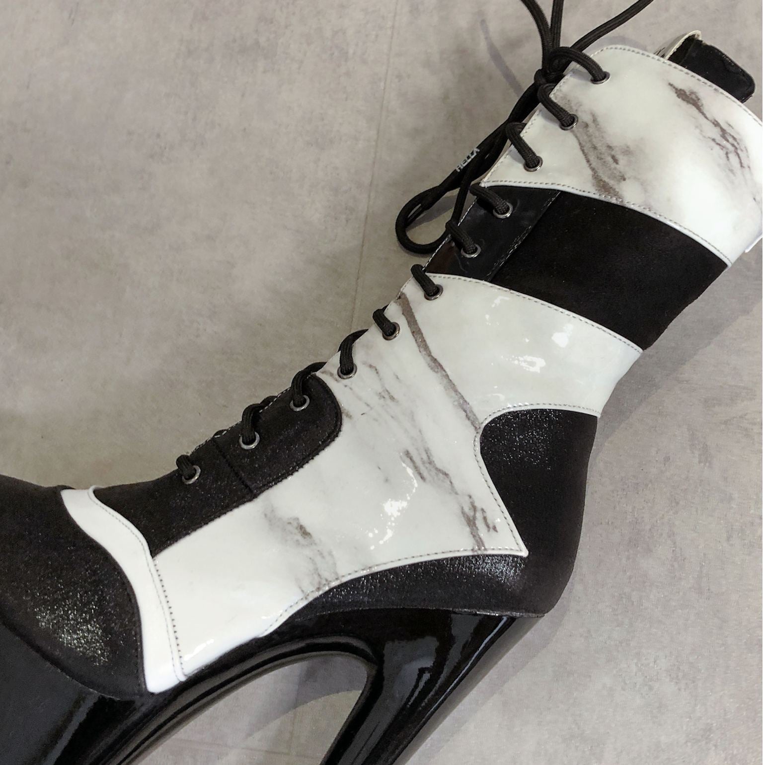 Empire Kicks Sneaker White Marble - 7 INCH, stripper shoe, stripper heel, pole heel, not a pleaser, platform, dancer, pole dance, floor work
